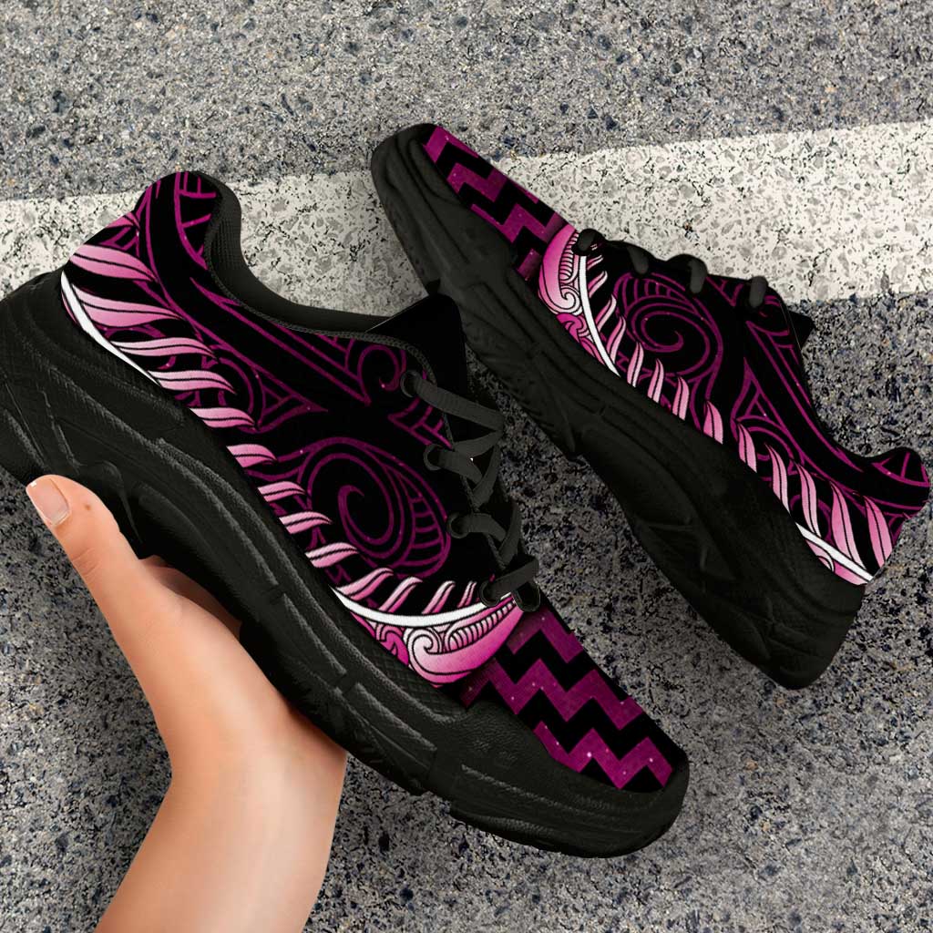 Pink Matariki New Zealand Chunky Sneakers Maori Poutama Galaxy Vibes LT14 - Polynesian Pride