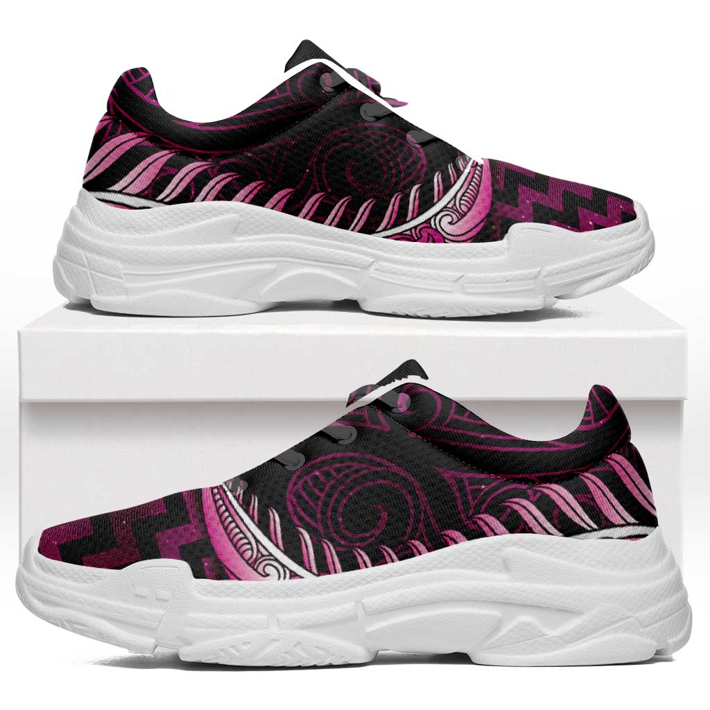 Pink Matariki New Zealand Chunky Sneakers Maori Poutama Galaxy Vibes LT14 Pink - Polynesian Pride