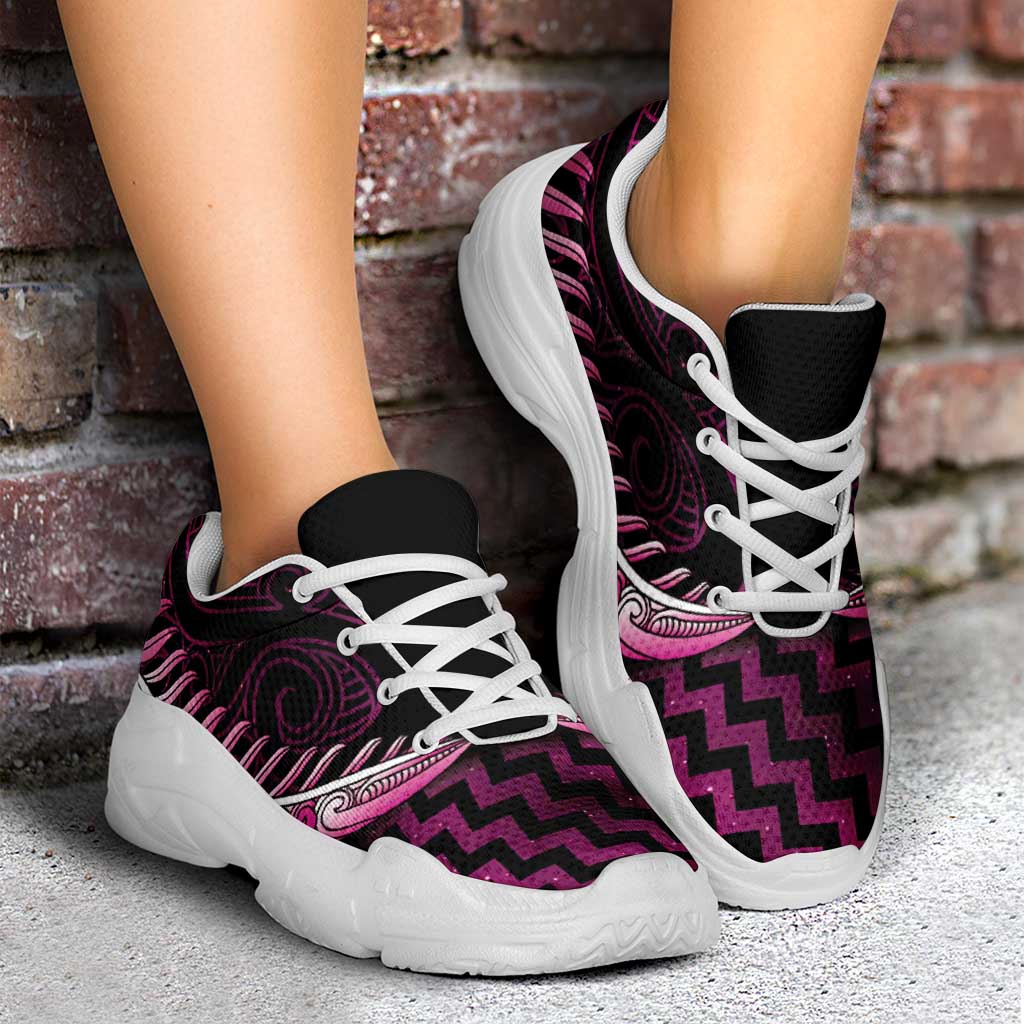 Pink Matariki New Zealand Chunky Sneakers Maori Poutama Galaxy Vibes LT14 - Polynesian Pride