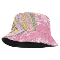 Pink Palaka Hawaii Leis Bucket Hat Hawaiian-plaid Elegant Tropical Vibes - Polynesian Pride