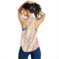 Pink Palaka Hawaii Leis Women Racerback Tank Hawaiian-plaid Elegant Tropical Vibes - Polynesian Pride