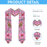 Pink Palaka Hawaii Mele Kalikimaka Graduation Stole Ohia Lehua Shell Leis Funny Gingerbread Santa - Polynesian Pride