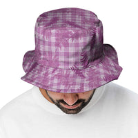 Pink Palaka Hawaii Palapalai Bucket Hat Hawaiian Fern