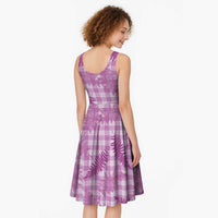 Pink Palaka Hawaii Palapalai Midi Dress Hawaiian Fern