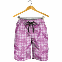 Pink Palaka Hawaii Palapalai Shorts for Men Hawaiian Fern