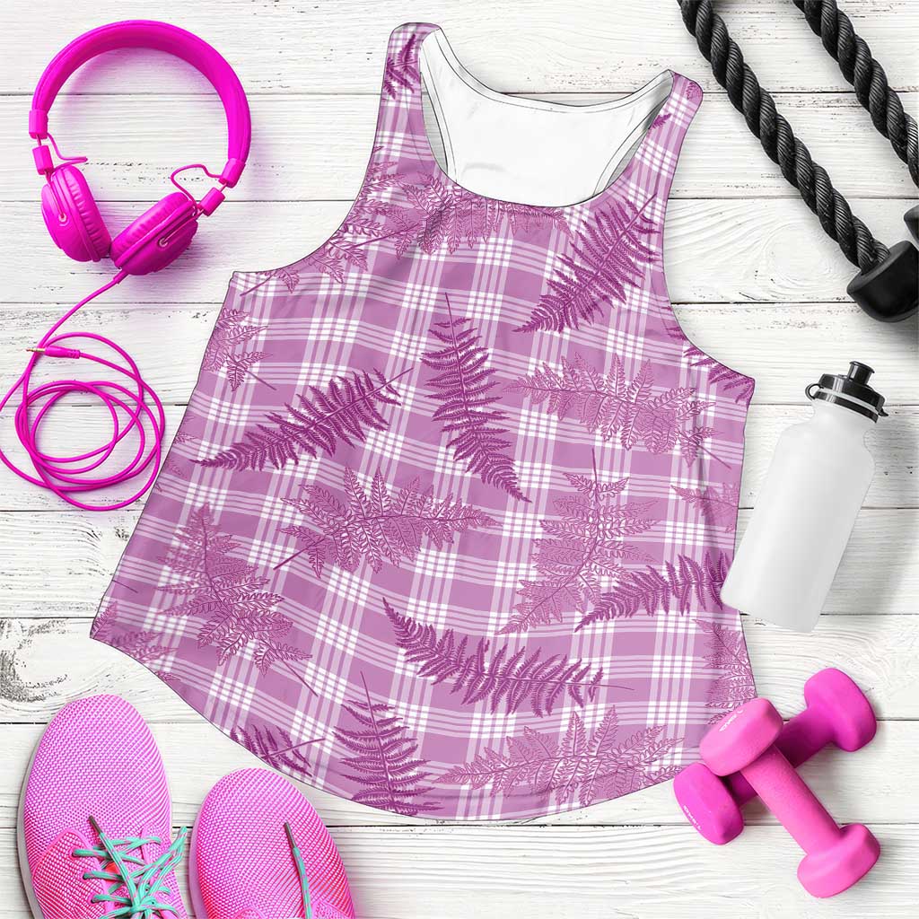 Pink Palaka Hawaii Palapalai Women Racerback Tank Hawaiian Fern