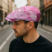 Pink Palaka Japanese Traditional Jeff Hat Asanoha Seigaiha Sakura Motif - Polynesian Pride
