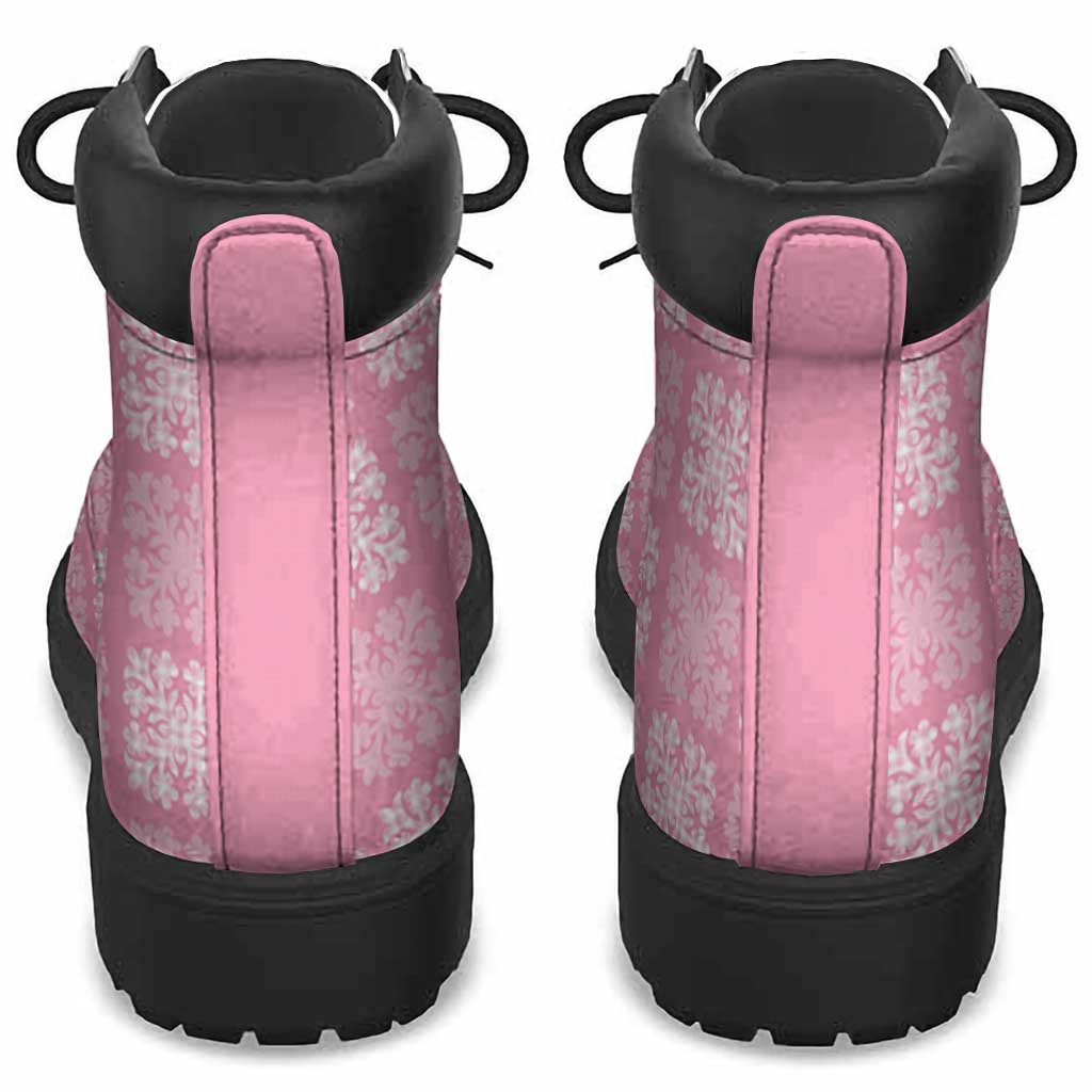 Pink Palaka Quilt Hawaii All Season Boots Traditional Hawaii-plaid Pattern - Polynesian Pride