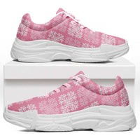 Pink Palaka Quilt Hawaii Chunky Sneakers Traditional Hawaii-plaid Pattern - Polynesian Pride