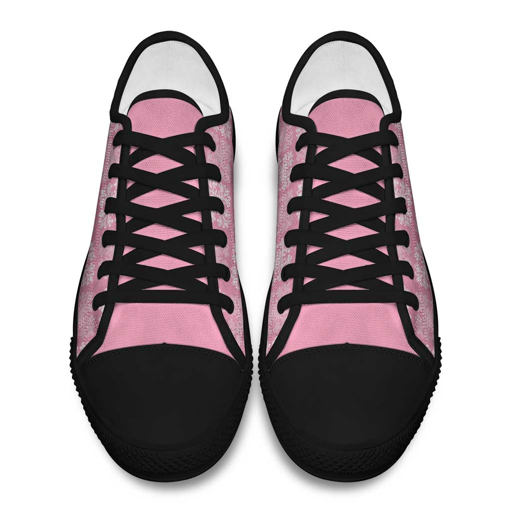Pink Palaka Quilt Hawaii Low Top Shoes Traditional Hawaii-plaid Pattern LT14 - Polynesian Pride