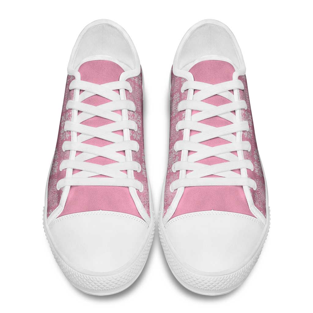 Pink Palaka Quilt Hawaii Low Top Shoes Traditional Hawaii-plaid Pattern LT14 - Polynesian Pride
