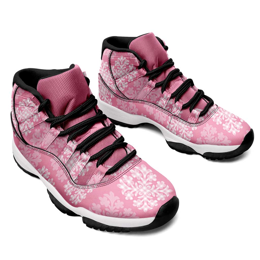 Pink Palaka Quilt Hawaii Sneakers J11 Traditional Hawaii-plaid Pattern - Polynesian Pride