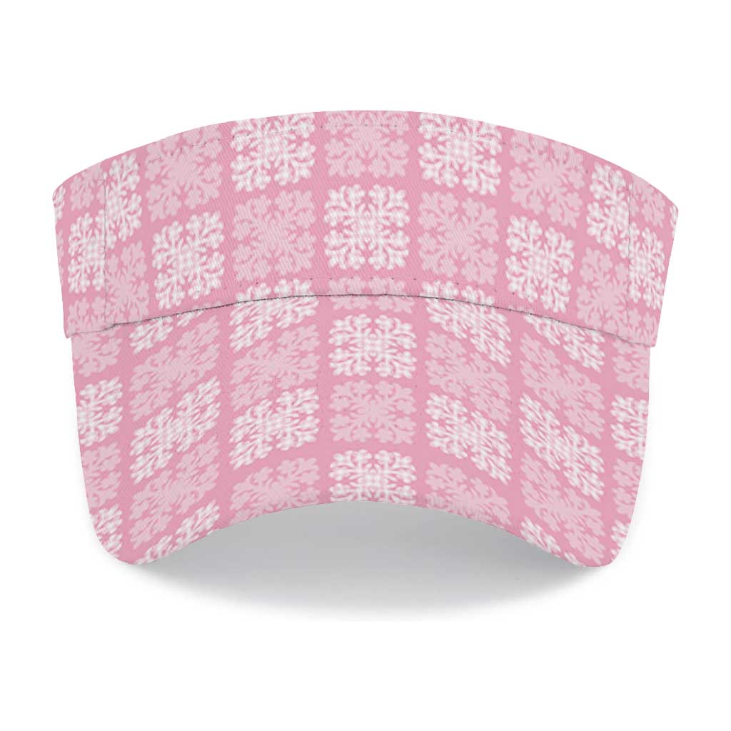 Pink Palaka Quilt Hawaii Sun Visor Cap Traditional Hawaii-plaid Pattern