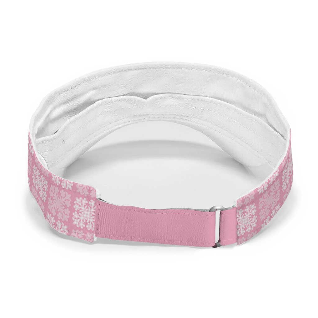 Pink Palaka Quilt Hawaii Sun Visor Cap Traditional Hawaii-plaid Pattern
