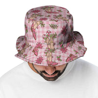 Pink Paniolo Palaka Hawaiian Cowgirl Christmas Bucket Hat - Polynesian Pride