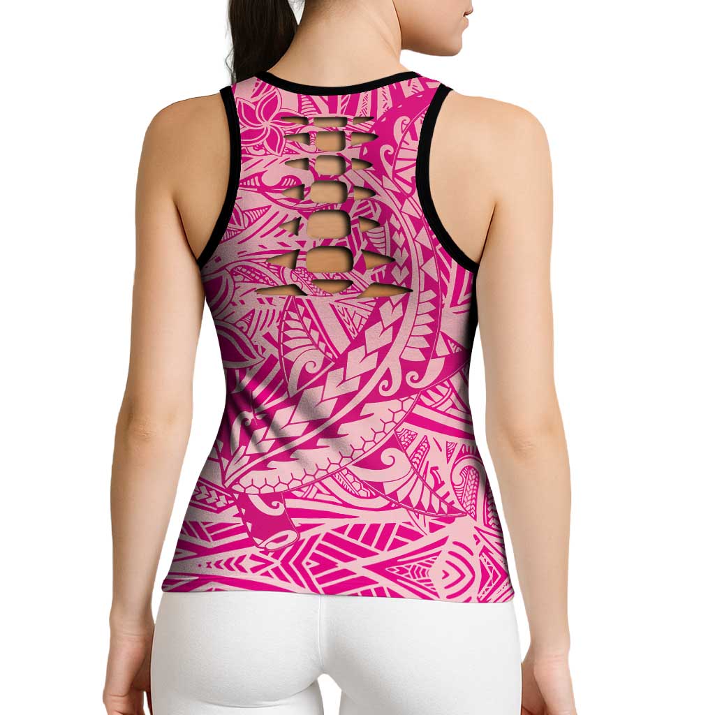 Pink Polynesia Hollow Tank Top Hawaiian Tribal Hammerhead Shark Tattoo LT14 - Polynesian Pride
