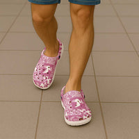 Pink Tonga Kilisimasi Fiefia Clogs Shoes Pacific Patchwork Xmas Vibes - Polynesian Pride