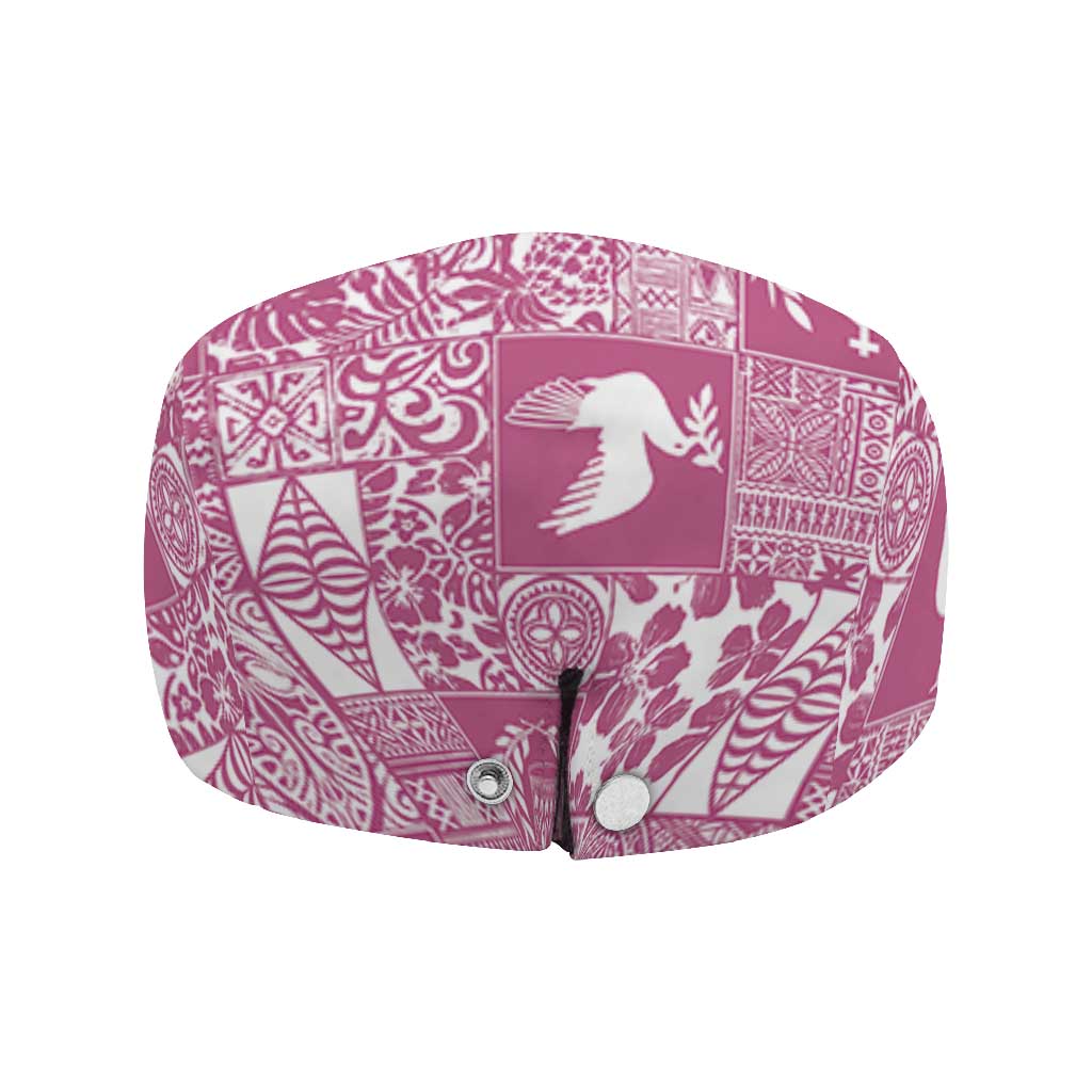 Pink Tonga Kilisimasi Fiefia Jeff Hat Pacific Patchwork Xmas Vibes - Polynesian Pride