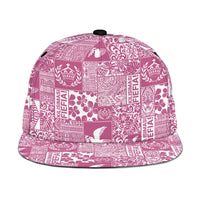 Pink Tonga Kilisimasi Fiefia Snapback Cap Pacific Patchwork Xmas Vibes - Polynesian Pride