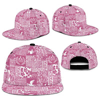 Pink Tonga Kilisimasi Fiefia Snapback Cap Pacific Patchwork Xmas Vibes - Polynesian Pride