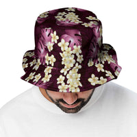 Pink Tropical Hawaii Bucket Hat Seamless Monstera Plumeria Hawaiian Pattern - Polynesian Pride