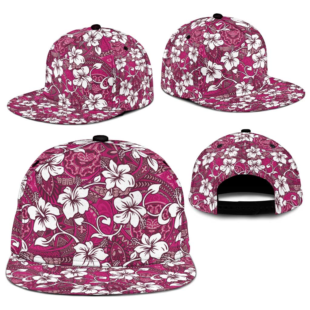 Piqi Bula Fiji Snapback Cap Fijian Tapa Seamless Hibiscus - Polynesian Pride