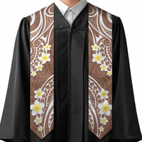 Plumeria With Brown Polynesian Tattoo Pattern Graduation Stole LT05 - Polynesian Pride