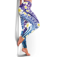 Plumeria With Galaxy Polynesian Tattoo Pattern Leggings LT05 - Polynesian Pride