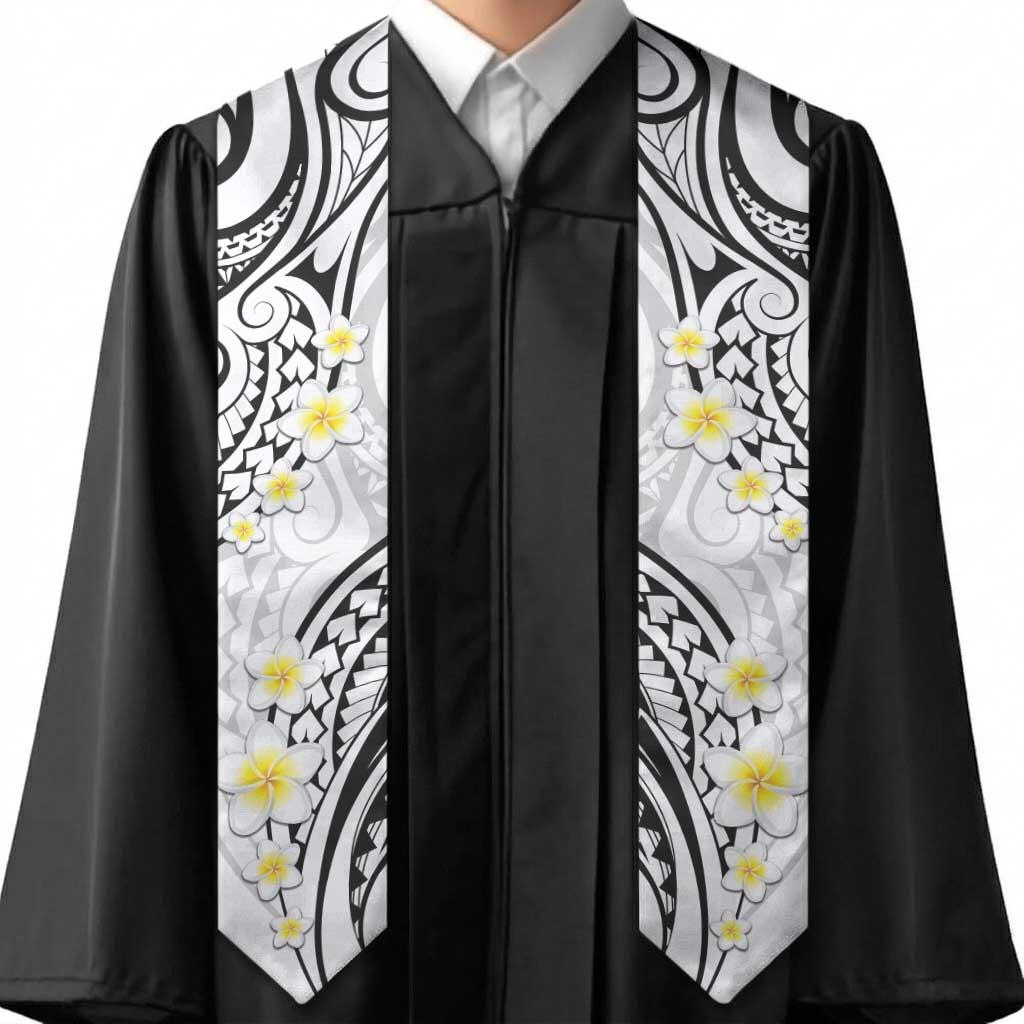 Plumeria With White Polynesian Tattoo Pattern Graduation Stole LT05 - Polynesian Pride