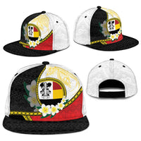 PNG Madang Provins Snapback Cap Papua New Guinea Plumeria Melanesian Pattern - Polynesian Pride