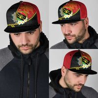 PNG Sauten Hailans Snapback Cap Papua New Guinea Plumeria Melanesian Pattern - Polynesian Pride