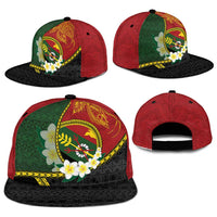 PNG Simbu Provins Snapback Cap Papua New Guinea Plumeria Melanesian Pattern - Polynesian Pride