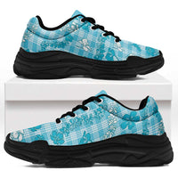 Polu Aloha Hawaii Chunky Sneakers Plumeria Lei With Palaka Motif - Polynesian Pride