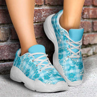 Polu Aloha Hawaii Chunky Sneakers Plumeria Lei With Palaka Motif - Polynesian Pride