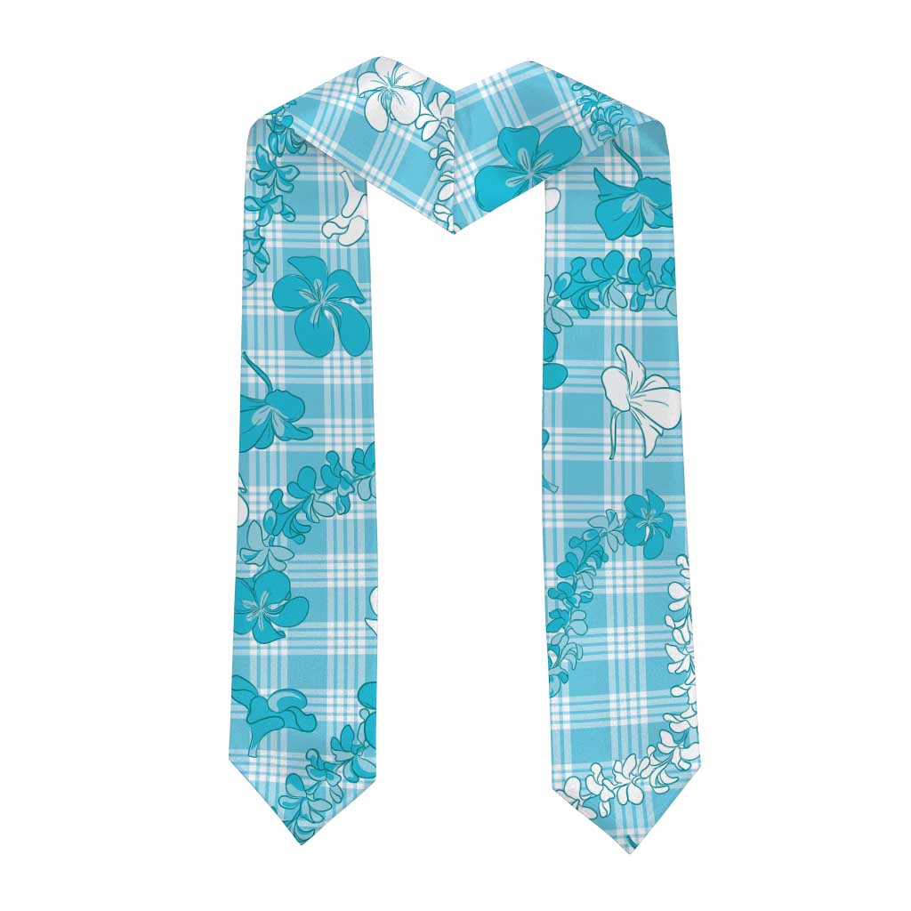 Polu Aloha Hawaii Graduation Stole Plumeria Lei With Palaka Motif - Polynesian Pride