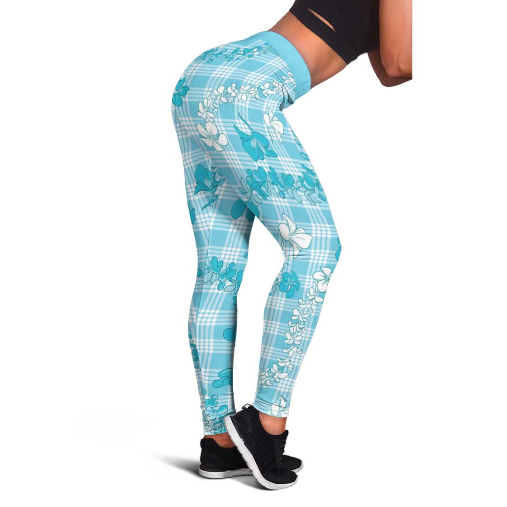 Polu Aloha Hawaii Leggings Plumeria Lei With Palaka Motif - Polynesian Pride