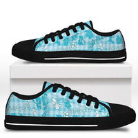 Polu Aloha Hawaii Low Top Shoes Plumeria Lei With Palaka Motif LT14 - Polynesian Pride