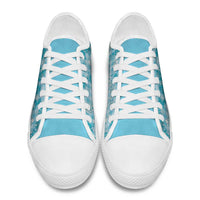 Polu Aloha Hawaii Low Top Shoes Plumeria Lei With Palaka Motif LT14 - Polynesian Pride