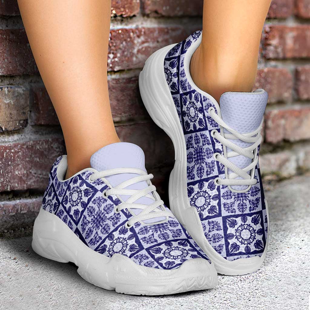 Polu Palaka Quilt Hawaii Chunky Sneakers Hawaiian Tropical Monstera Sea Turtle
