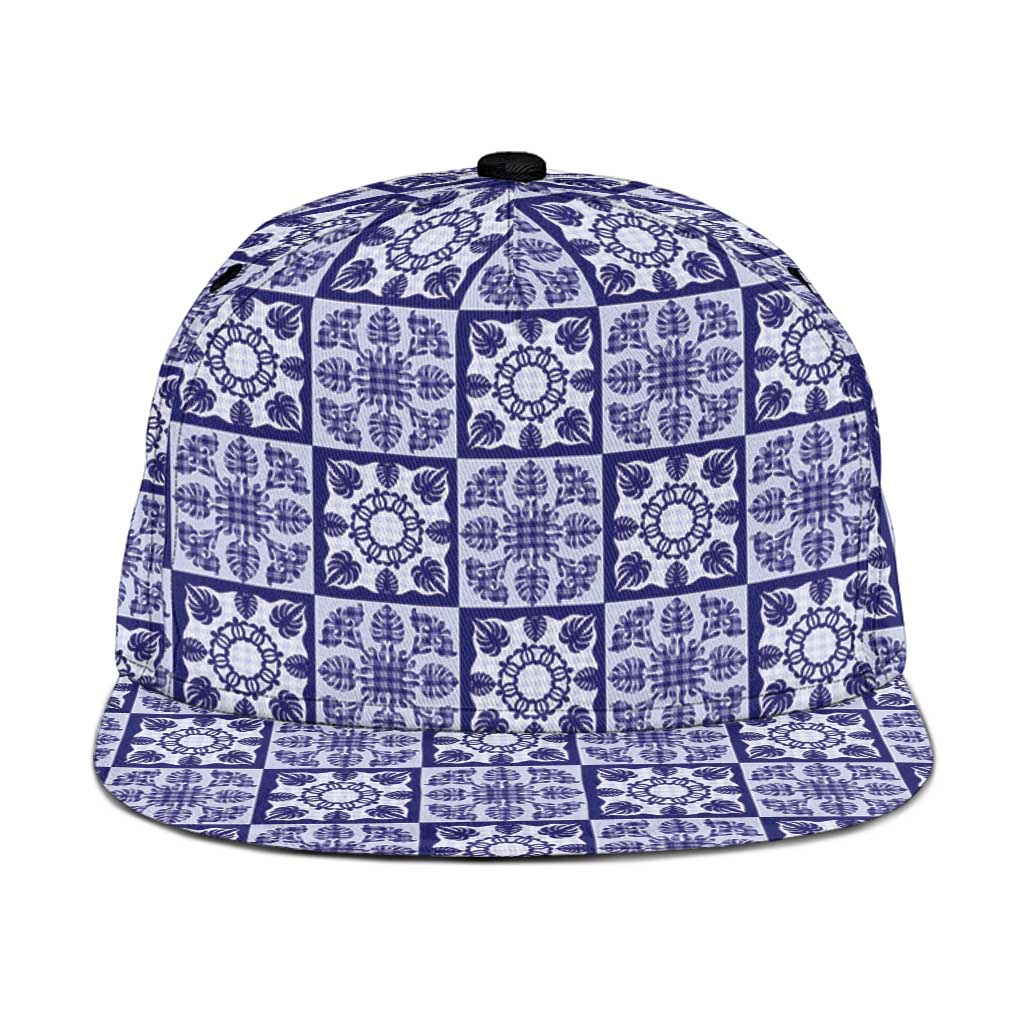 Polu Palaka Quilt Hawaii Snapback Cap Hawaiian Tropical Monstera Sea Turtle