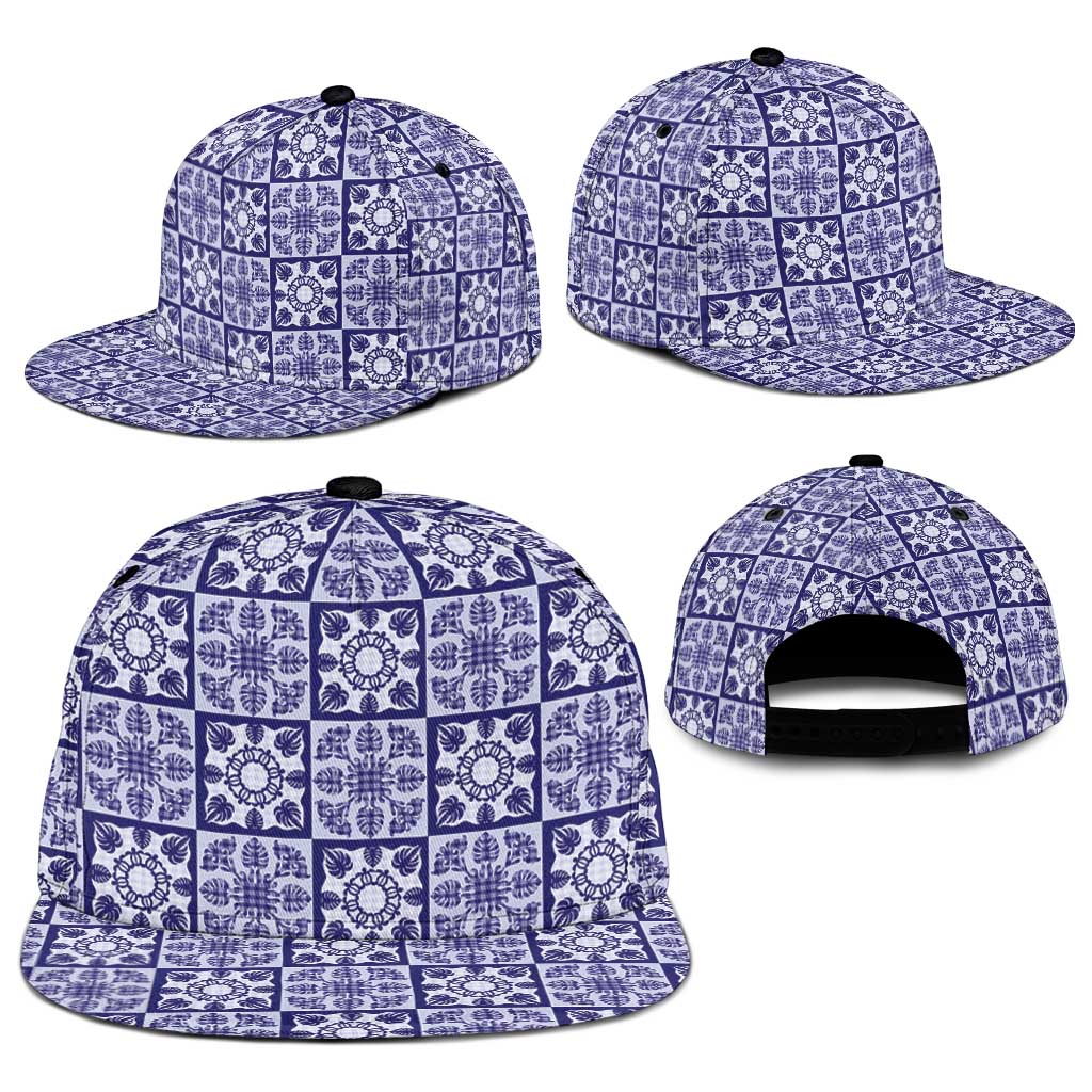 Polu Palaka Quilt Hawaii Snapback Cap Hawaiian Tropical Monstera Sea Turtle