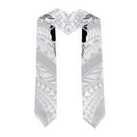 Polynesia Floral Tattoo Graduation Stole With White Plumeria LT05 - Polynesian Pride