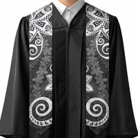 Polynesia Graduation Stole Black Floral Pattern LT05 - Polynesian Pride