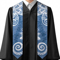 Polynesia Graduation Stole Blue Floral Pattern LT05 - Polynesian Pride