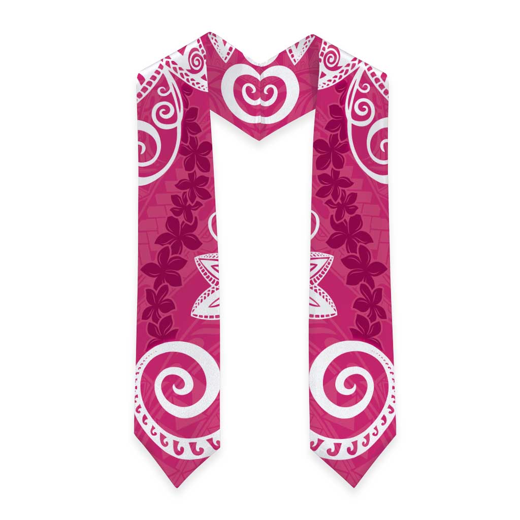 Polynesia Graduation Stole Pink Floral Pattern LT05 - Polynesian Pride