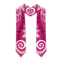 Polynesia Graduation Stole Pink Floral Pattern LT05 - Polynesian Pride