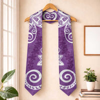 Polynesia Graduation Stole Purple Floral Pattern LT05 One Size Purple - Polynesian Pride