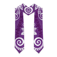 Polynesia Graduation Stole Purple Floral Pattern LT05 - Polynesian Pride