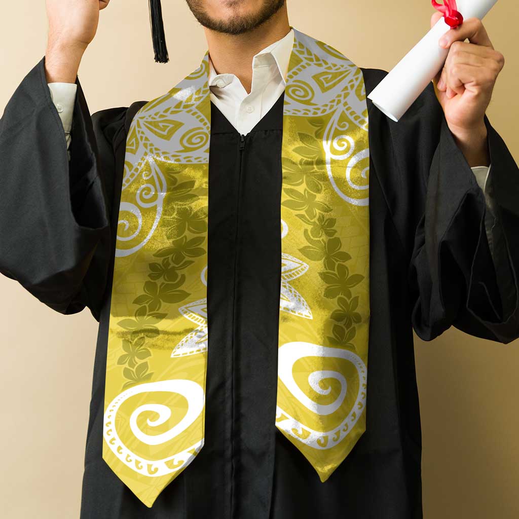 Polynesia Graduation Stole Yellow Floral Pattern LT05 - Polynesian Pride