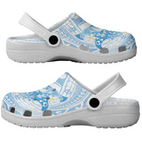 Polynesia Hammerhead Shark Clogs Shoes Tropical Flowers Tribal Pattern Blue LT05 - Polynesian Pride